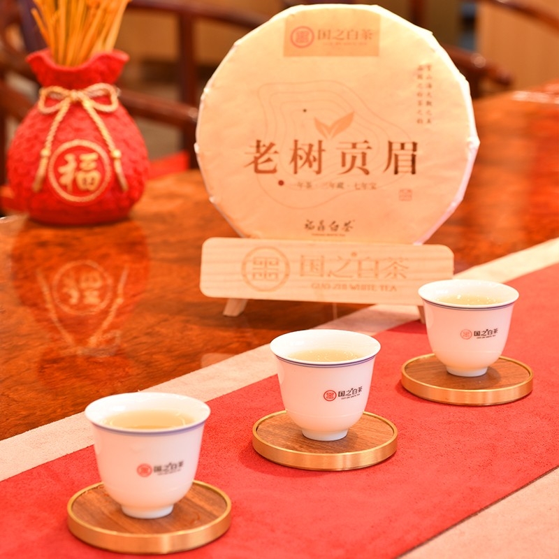 福鼎市 国之白茶老树贡眉2023年一级贡眉福鼎白茶饼350克